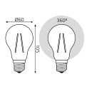 102902215 Лампа Gauss Filament А60 15W 1450lm 4100К Е27 LED 1/10/40