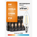 103801105 Лампа Gauss LED Filament Candle E14 5W 2700K 1/10/50, шт