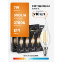 104801107 Лампа Gauss LED Filament Candle tailed E14 7W 2700К 1/10/50, шт