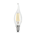 104801205-D Лампа Gauss LED Filament Свеча на ветру dimmable E14 5W 450lm 4100K 1/10/50