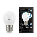 105102207-S Лампа Gauss LED Globe E27 7W 4100K step dimmable 1/10/100, шт