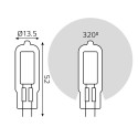 107807205 Лампа Gauss LED G4 AC220-240V 5.5W 500lm 4100K Glass 1/10/200
